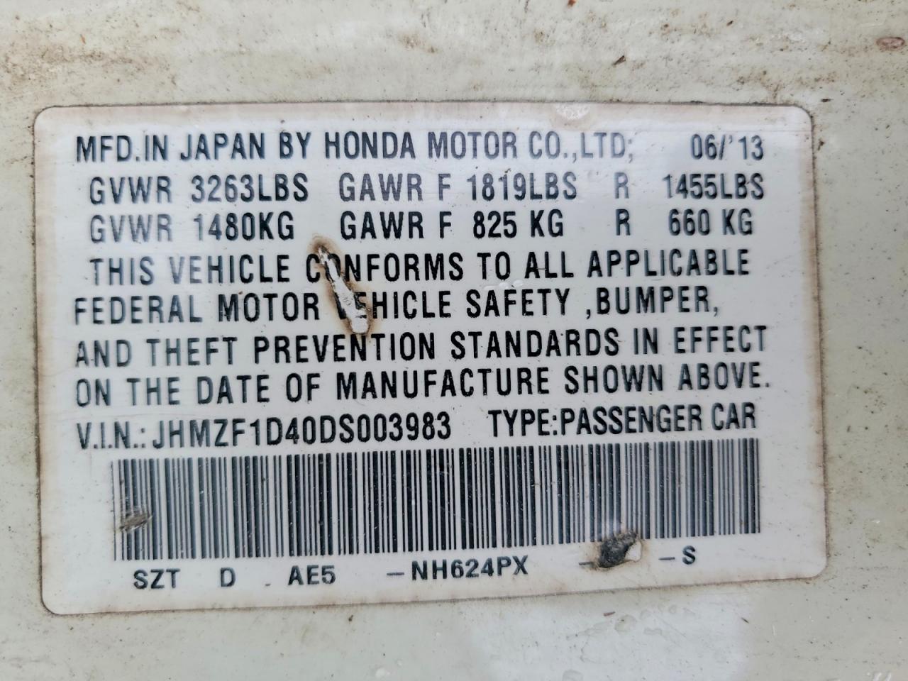 2013 HONDA CR-Z