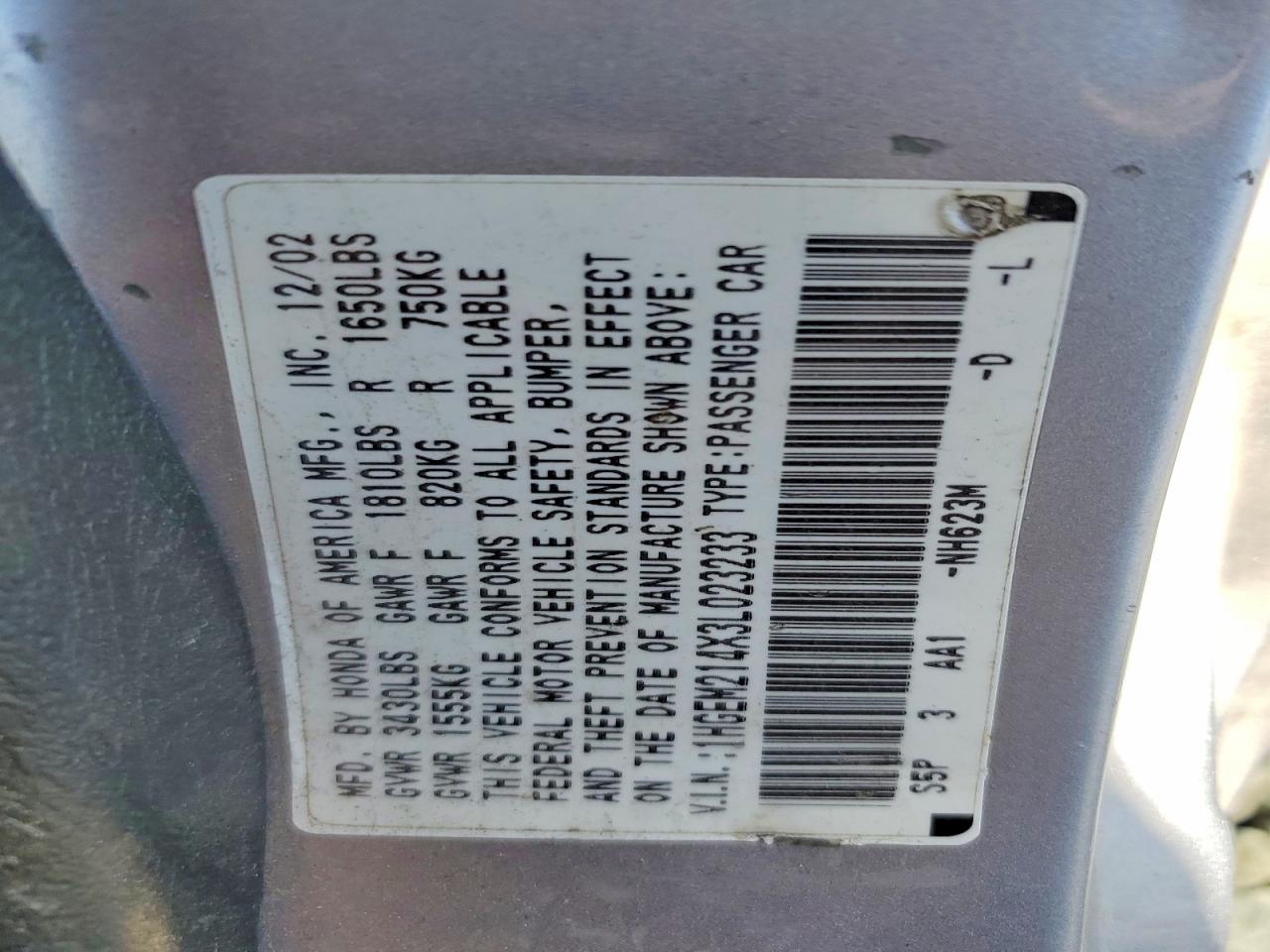 2003 HONDA CIVIC