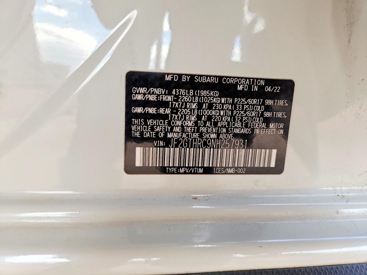 2022 SUBARU CROSSTREK