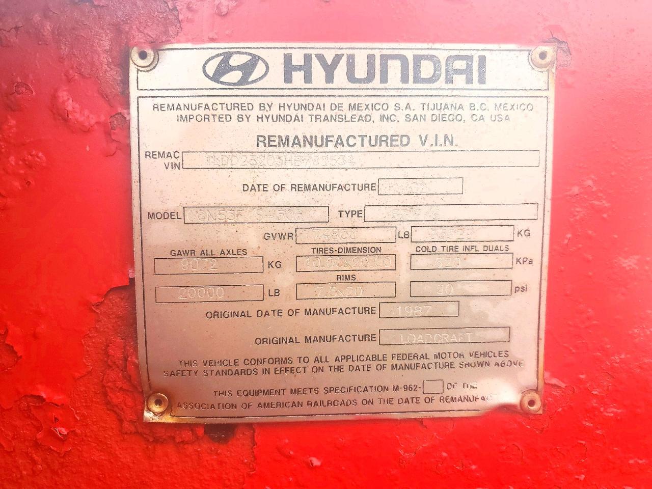 1987 HYUNDAI TRANSLEAD INC 