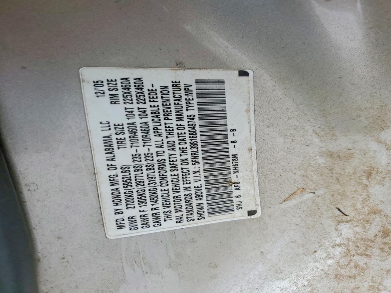 2006 HONDA ODYSSEY