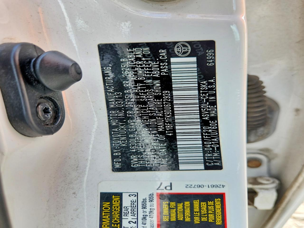 2013 TOYOTA CAMRY