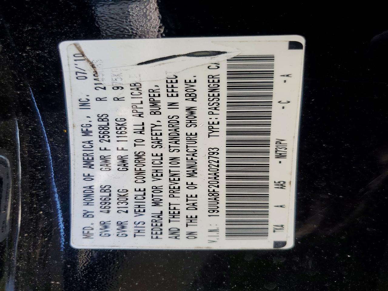2010 ACURA TL