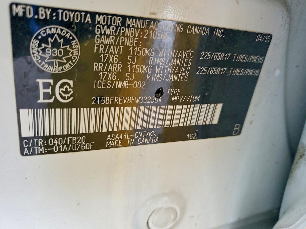 2015 TOYOTA RAV4