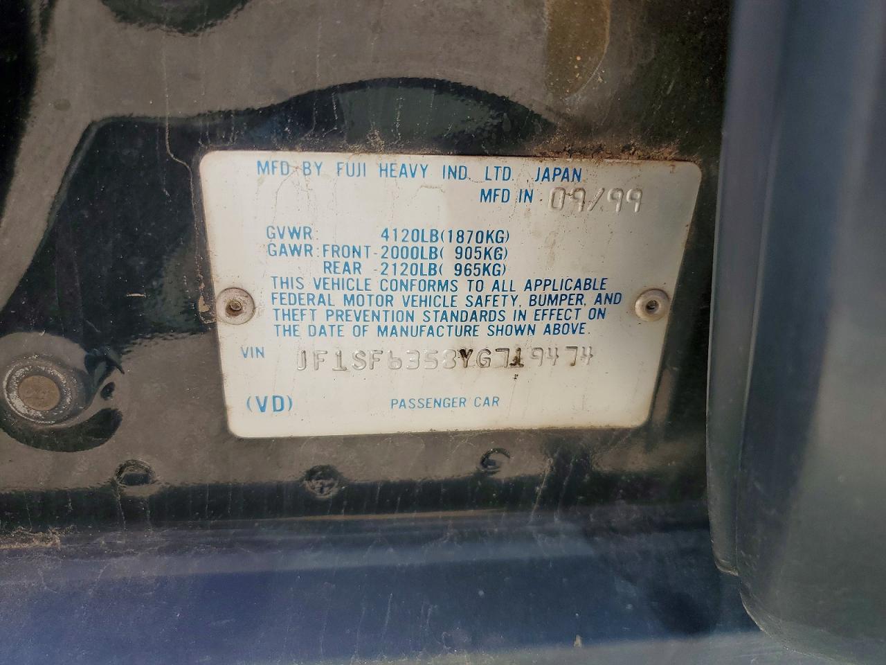 2000 SUBARU FORESTER