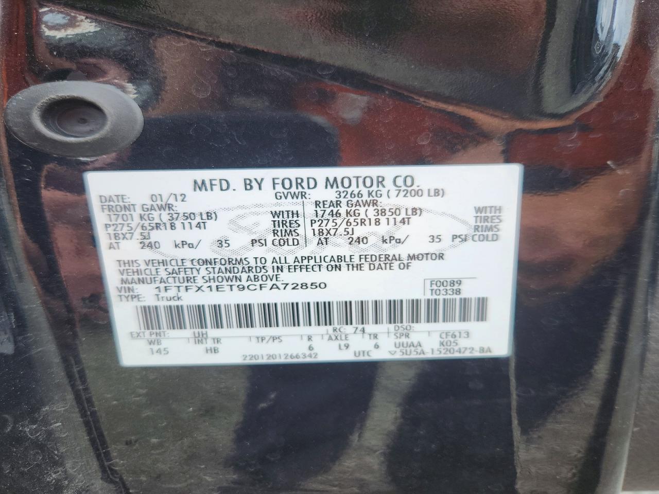 2012 FORD F150