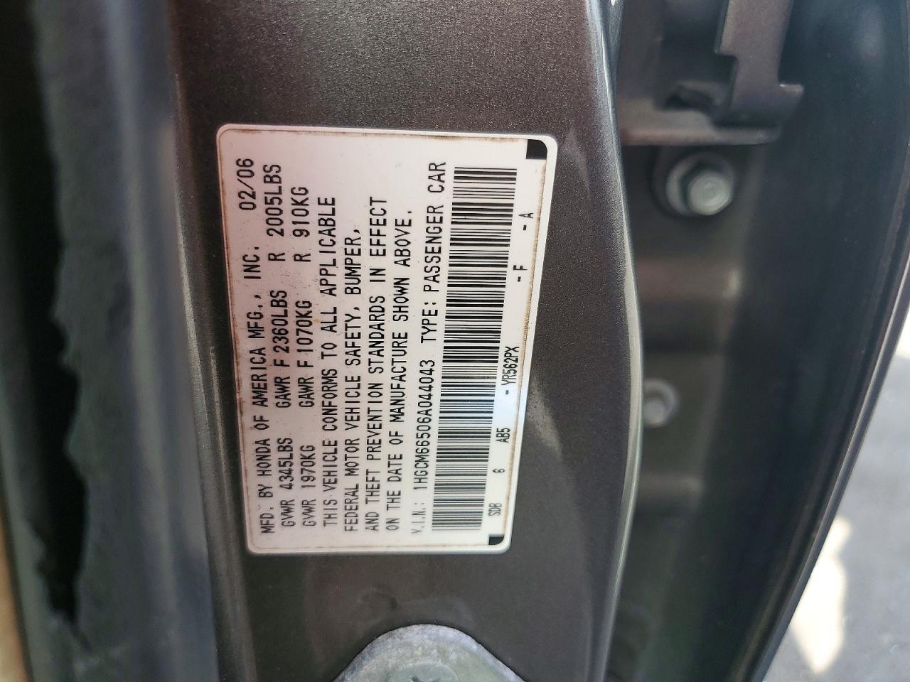 2006 HONDA ACCORD