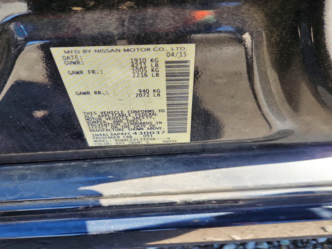 2015 NISSAN ALTIMA