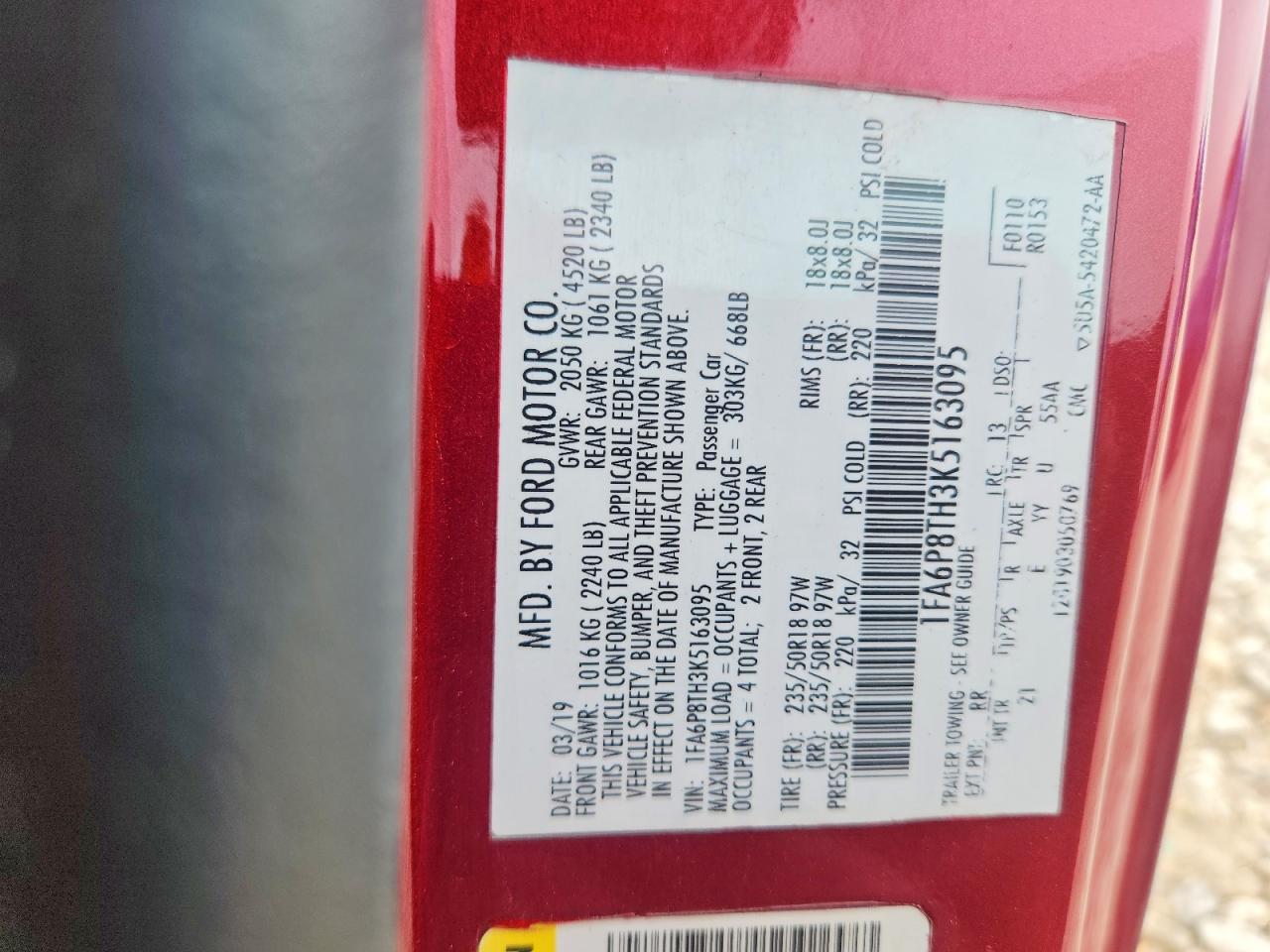2019 FORD MUSTANG