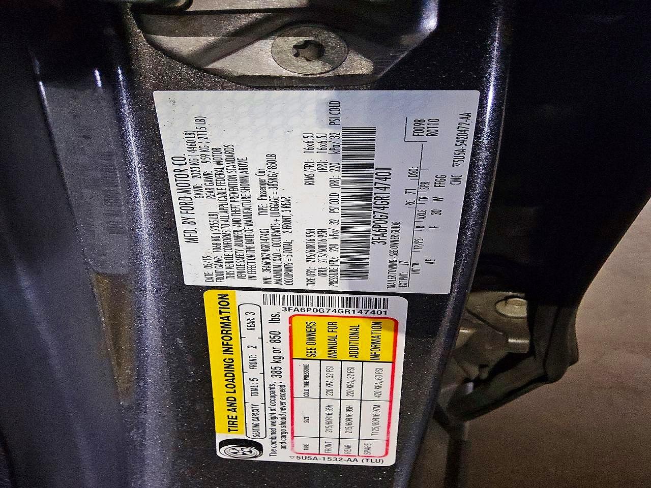 2016 FORD FUSION
