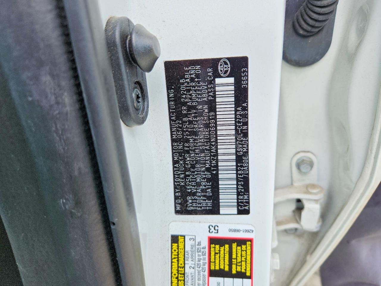 2022 TOYOTA CAMRY