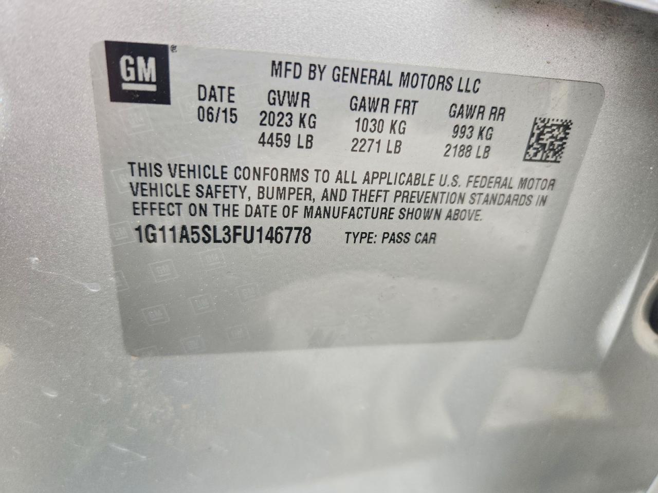 2015 CHEVROLET MALIBU