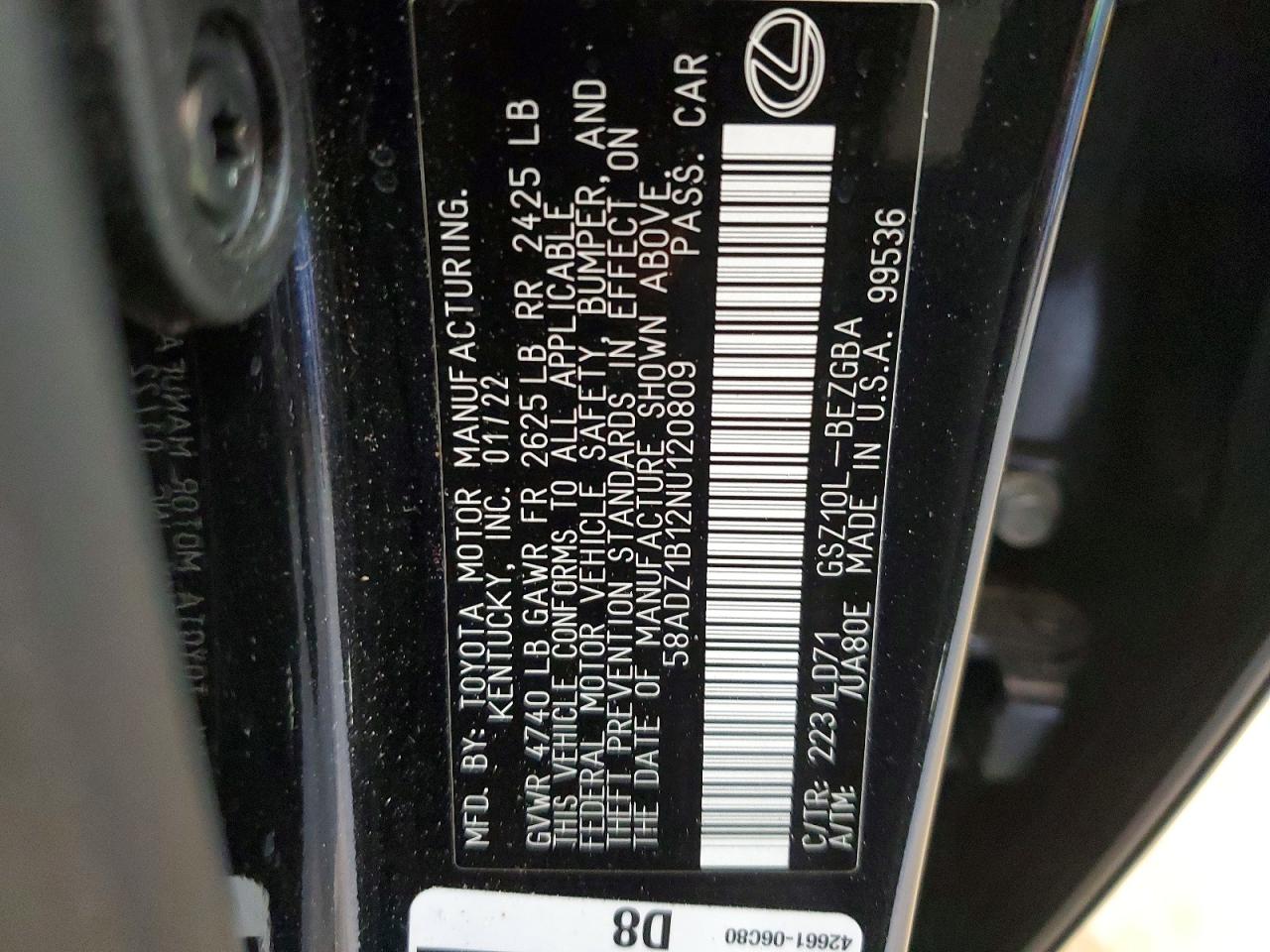 2022 LEXUS ES350
