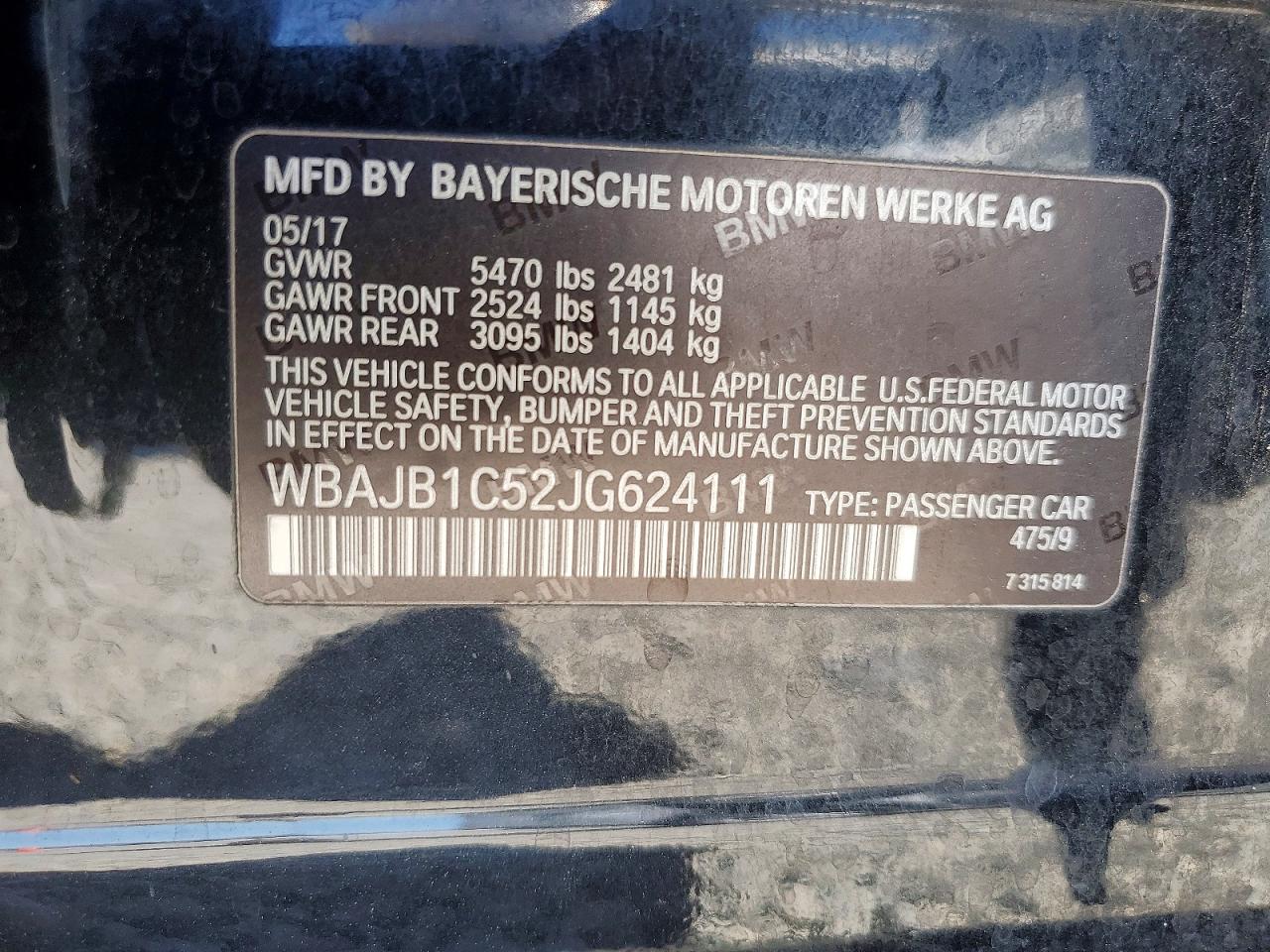 2018 BMW 5 SERIES
