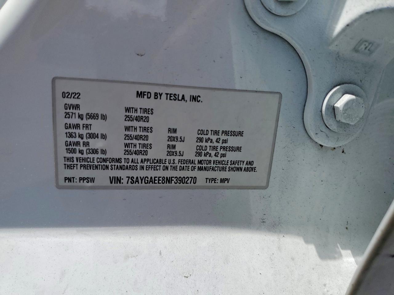 2022 TESLA MODEL Y