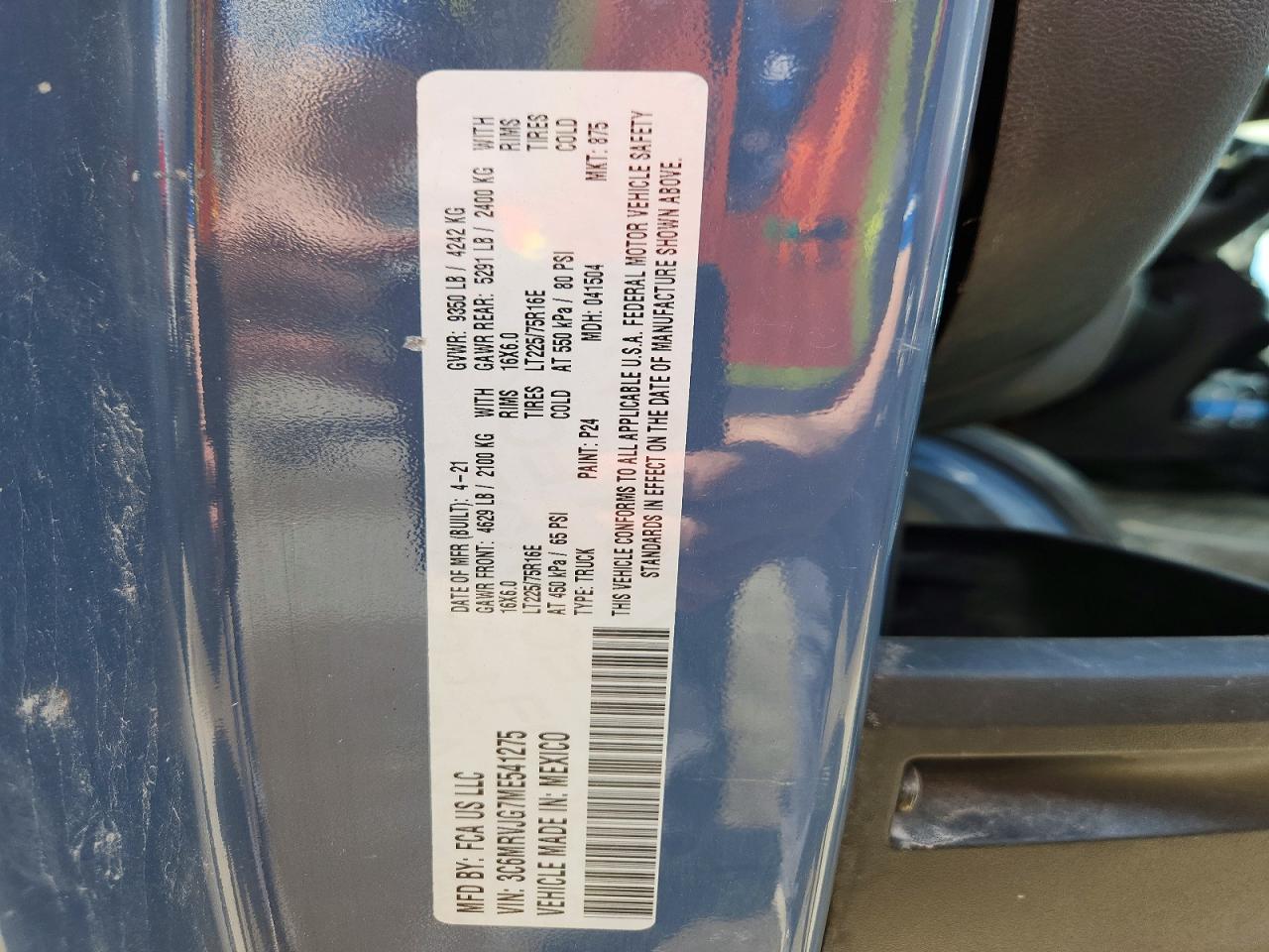 2021 RAM PROMASTER