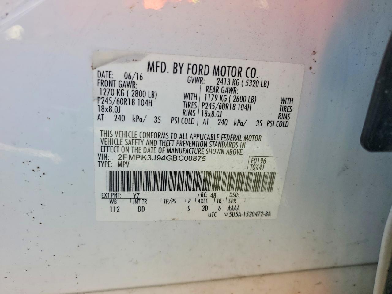 2016 FORD EDGE
