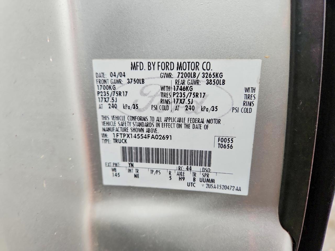 2004 FORD F150