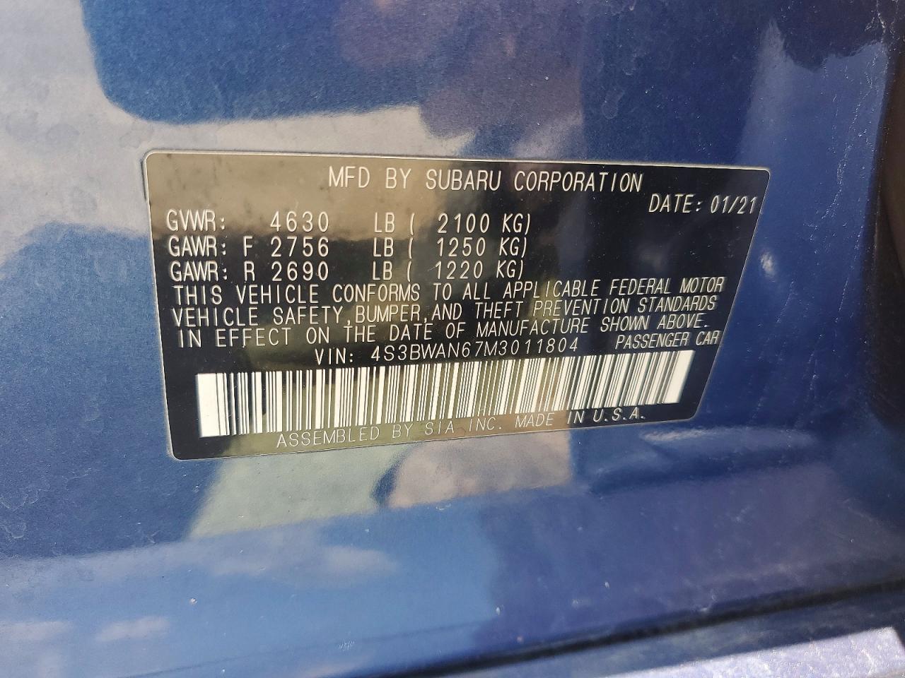 2021 SUBARU LEGACY