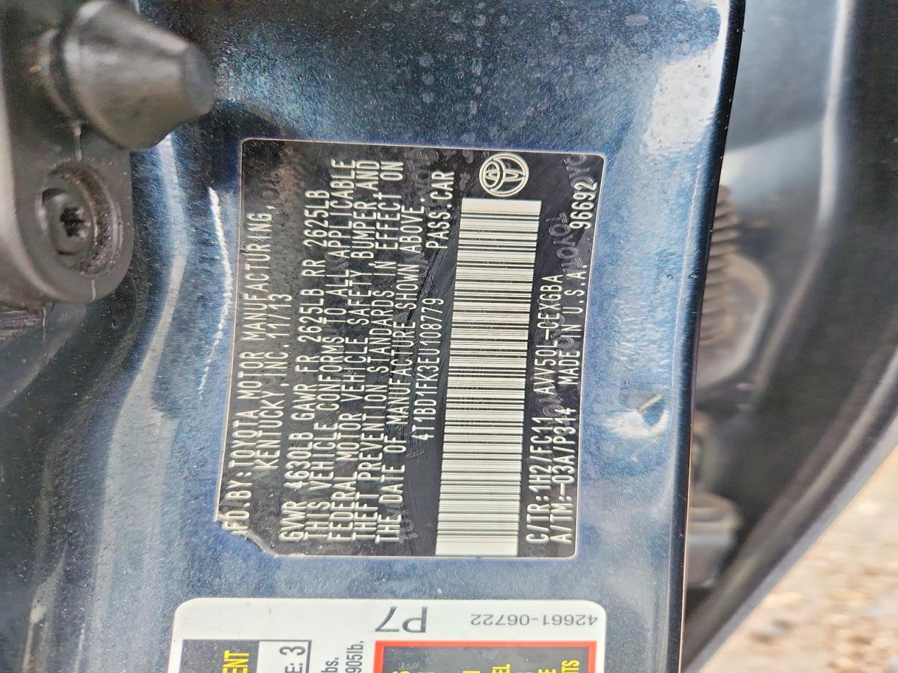 2014 TOYOTA CAMRY SOLA