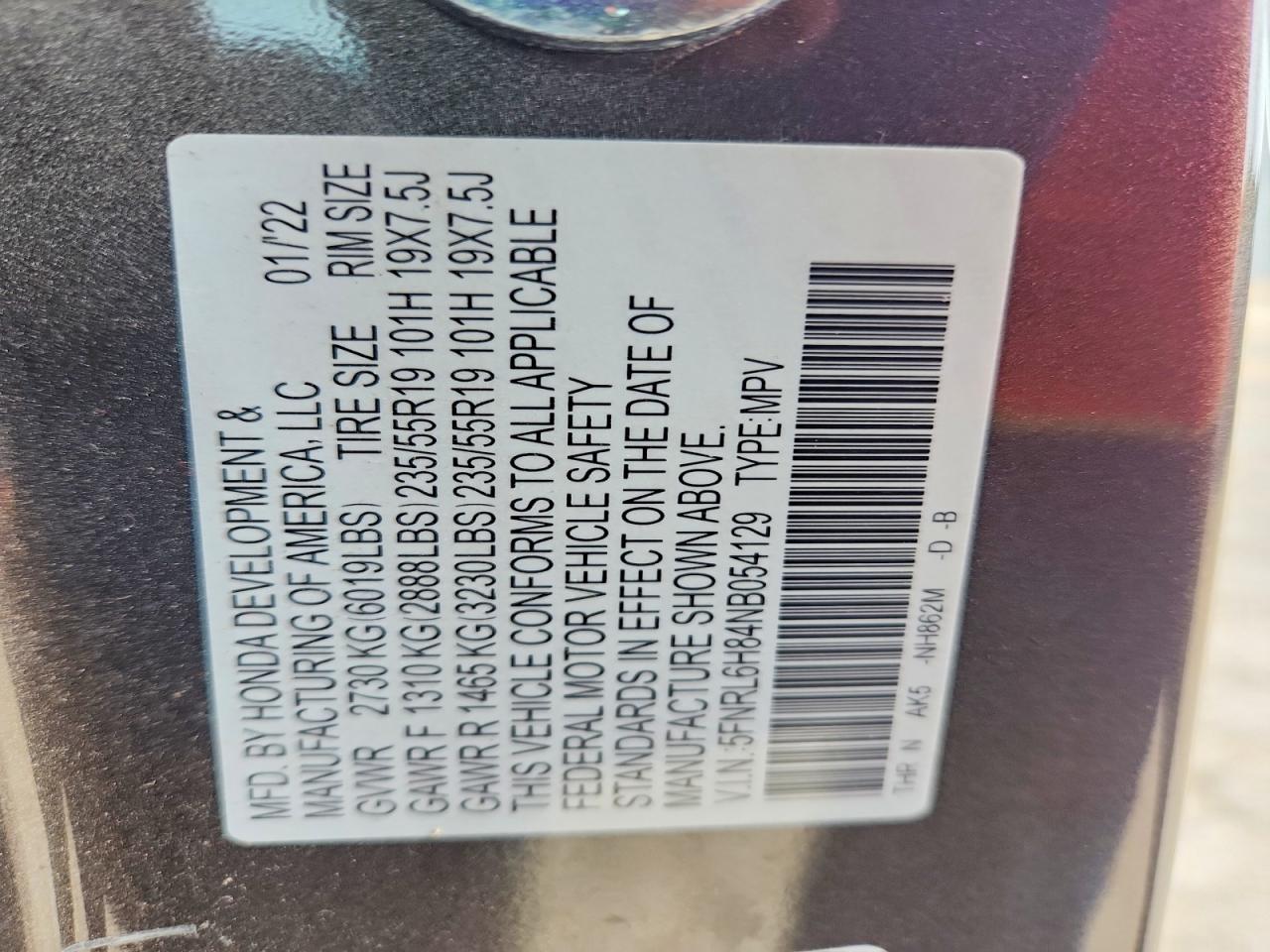 2022 HONDA ODYSSEY