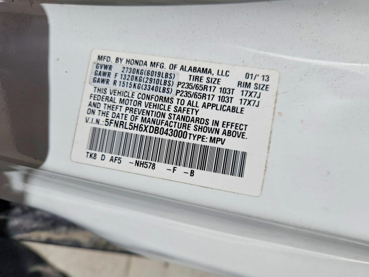 2013 HONDA ODYSSEY