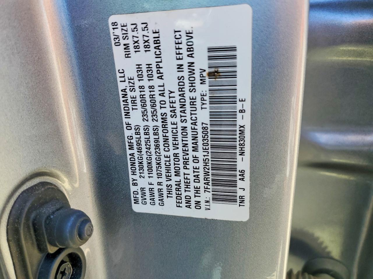 2018 HONDA CRV