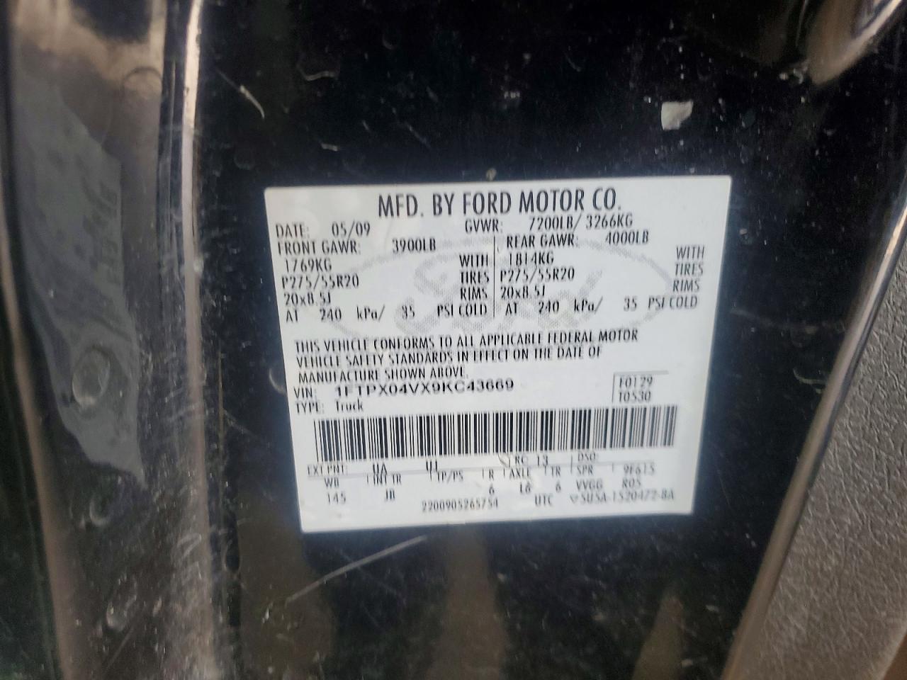 2009 FORD F150