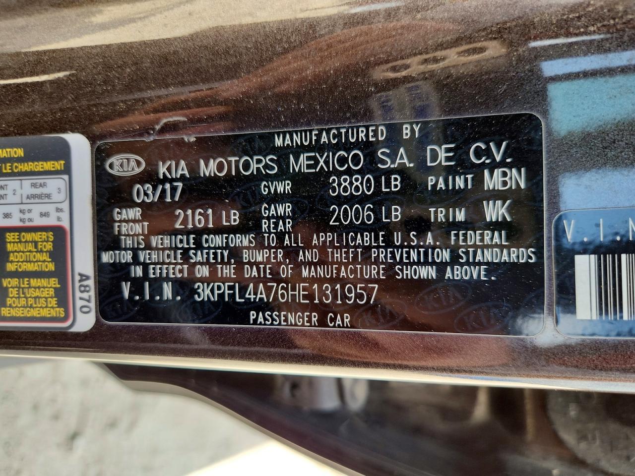 2017 KIA FORTE