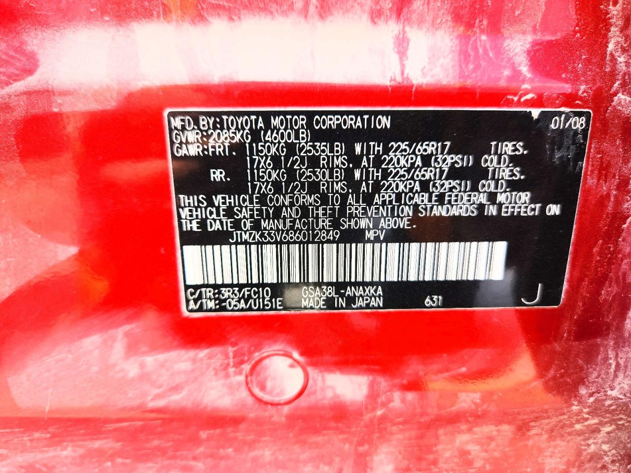 2008 TOYOTA RAV4 BASE