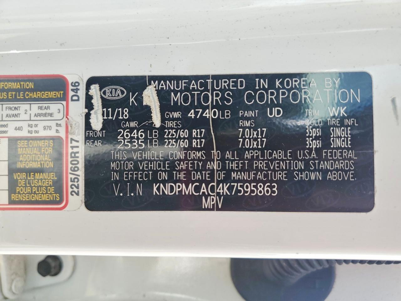 2019 KIA SPORTAGE