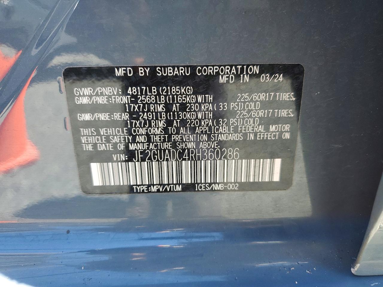 2024 SUBARU CROSSTREK