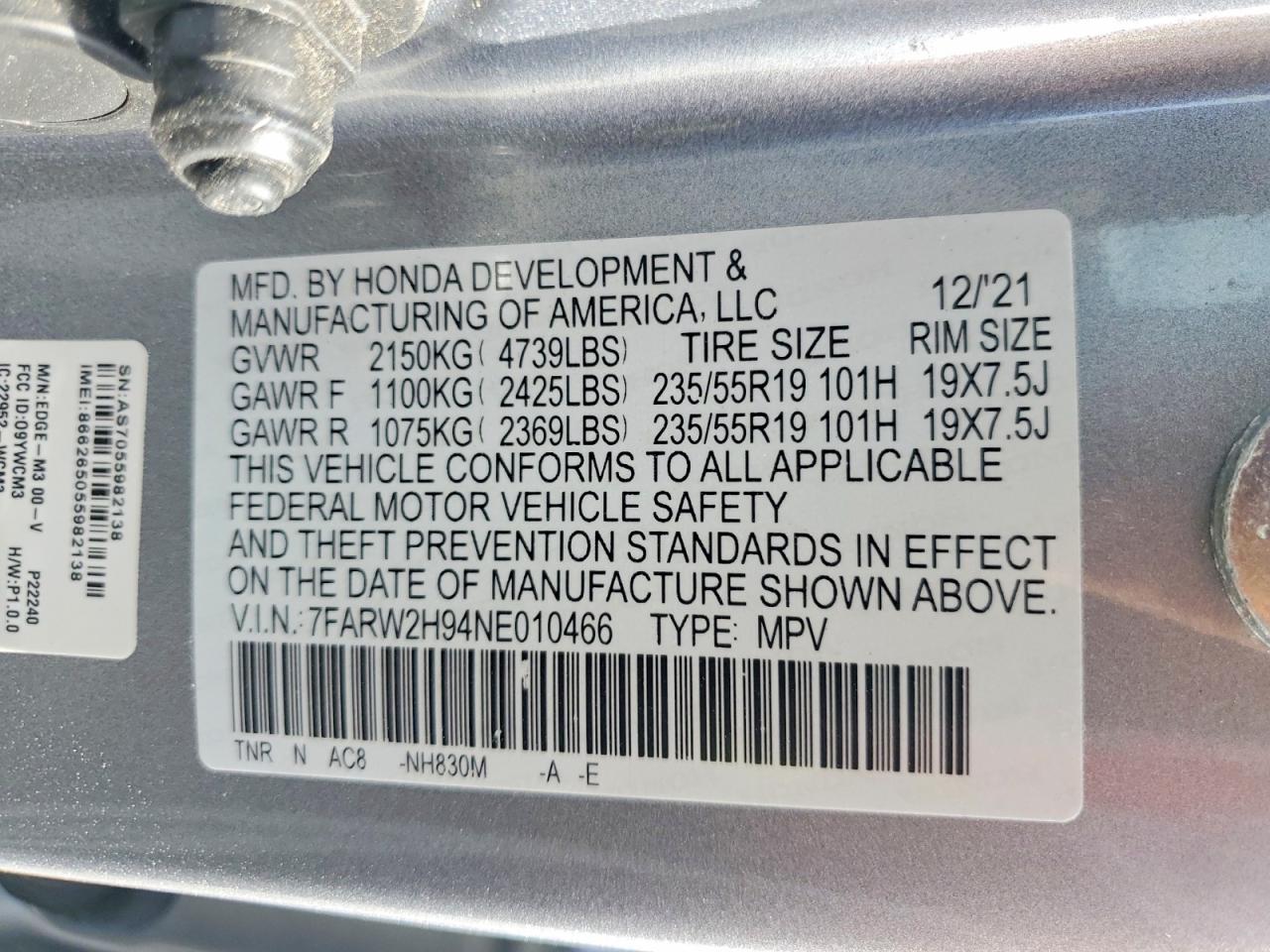 2022 HONDA CRV