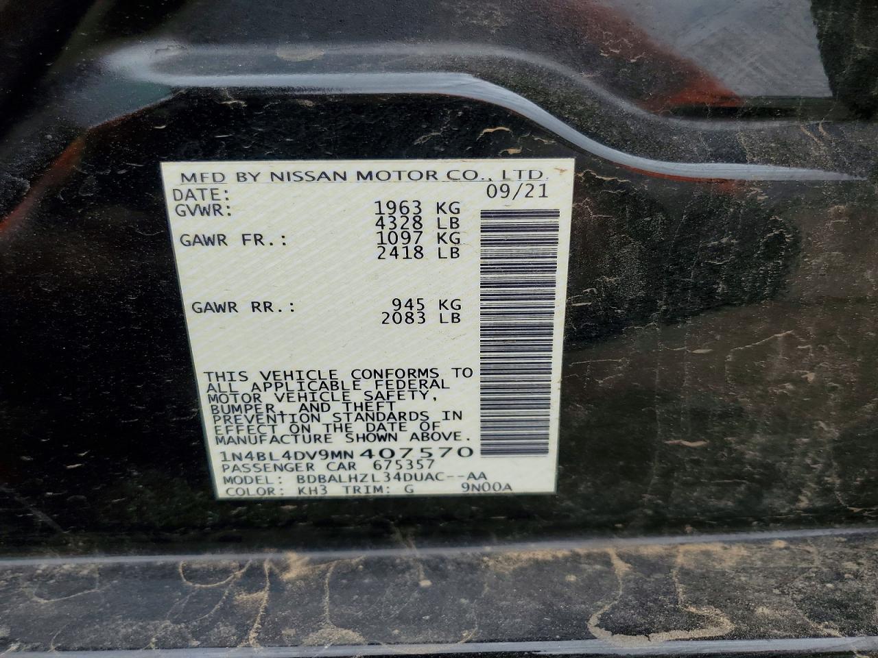 2021 NISSAN ALTIMA