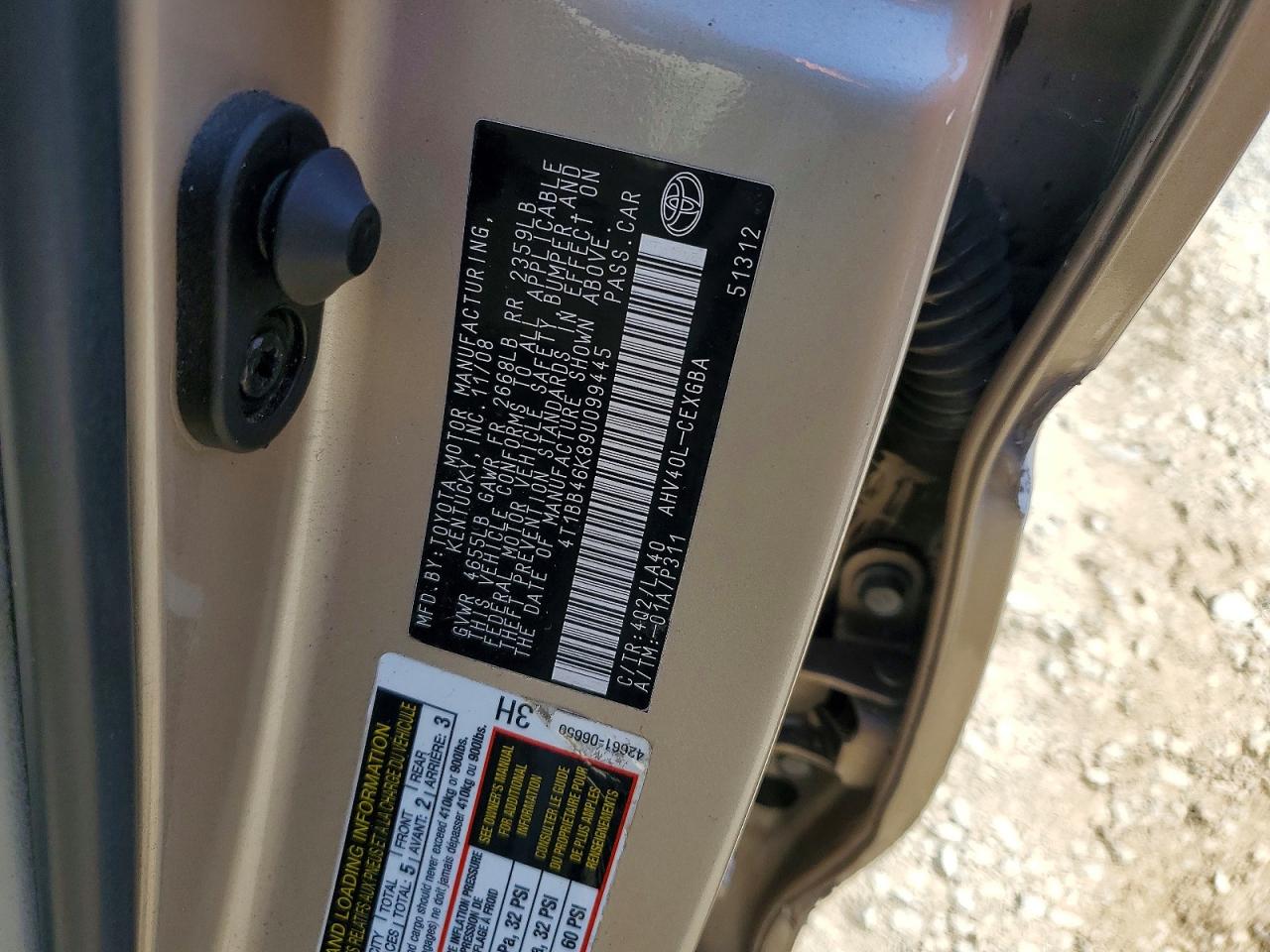 2009 TOYOTA CAMRY