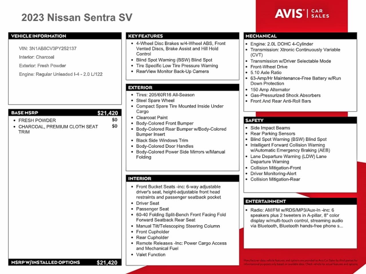 2023 NISSAN SENTRA
