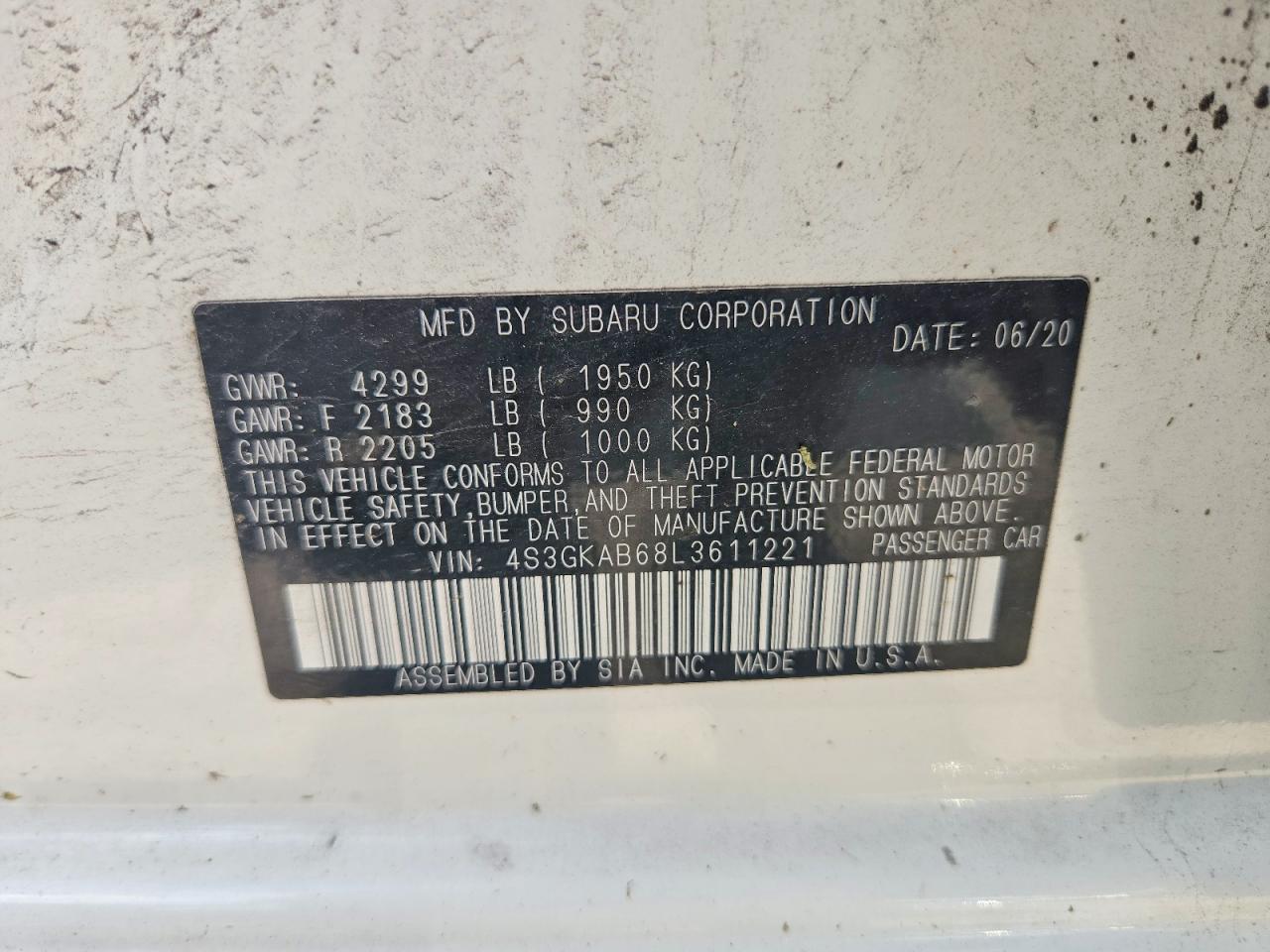 2020 SUBARU IMPREZA