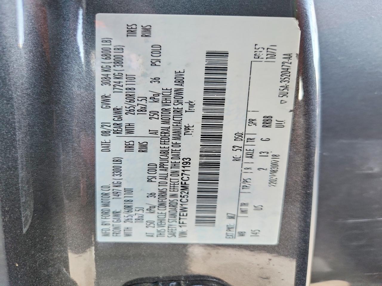 2021 FORD F150