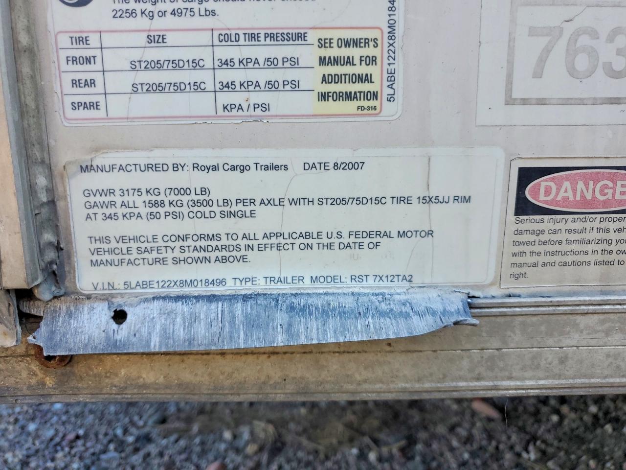 2008 ROYAL CARGO UNKNOWN