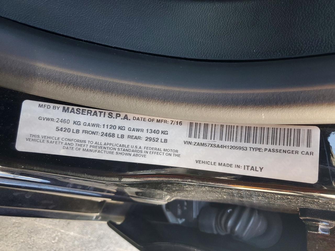 2017 MASERATI ALL OTHER