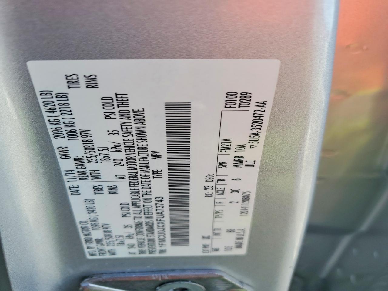 2015 FORD ESCAPE