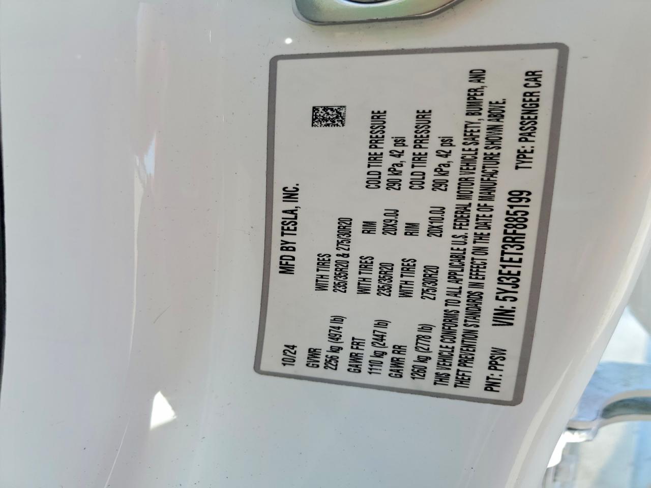 2024 TESLA MODEL 3