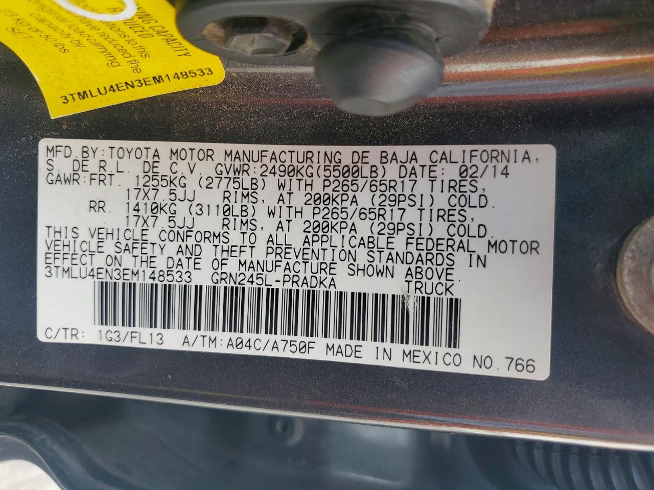 2014 TOYOTA TACOMA