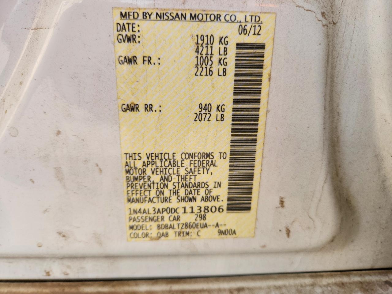 2013 NISSAN ALTIMA