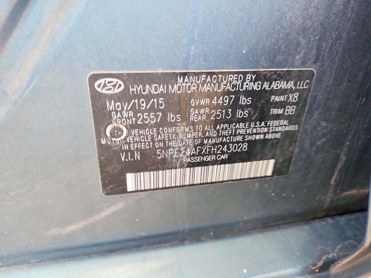 2015 HYUNDAI SONATA