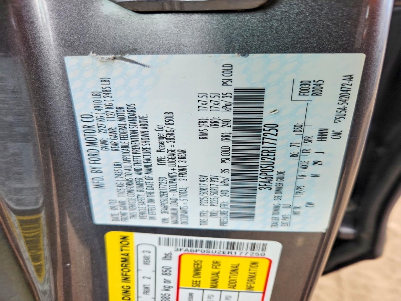 2014 FORD FUSION