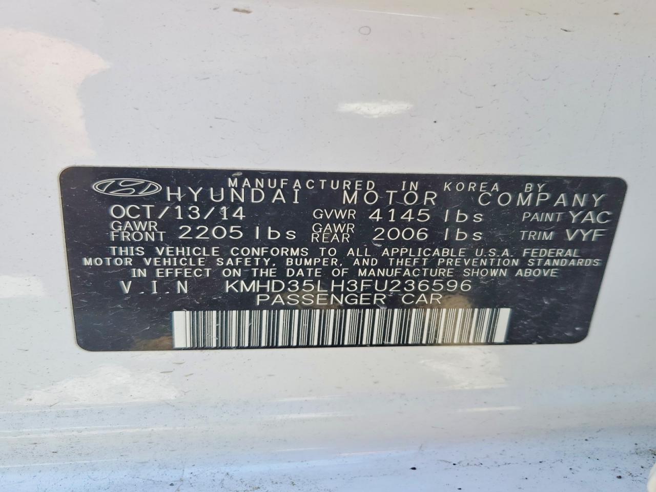 2015 HYUNDAI ELANTRA