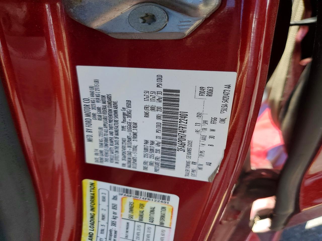 2015 FORD FUSION