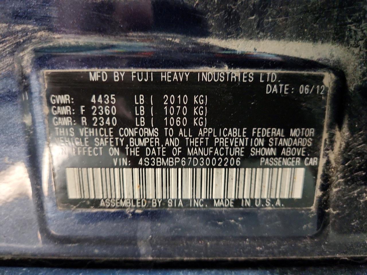2013 SUBARU LEGACY