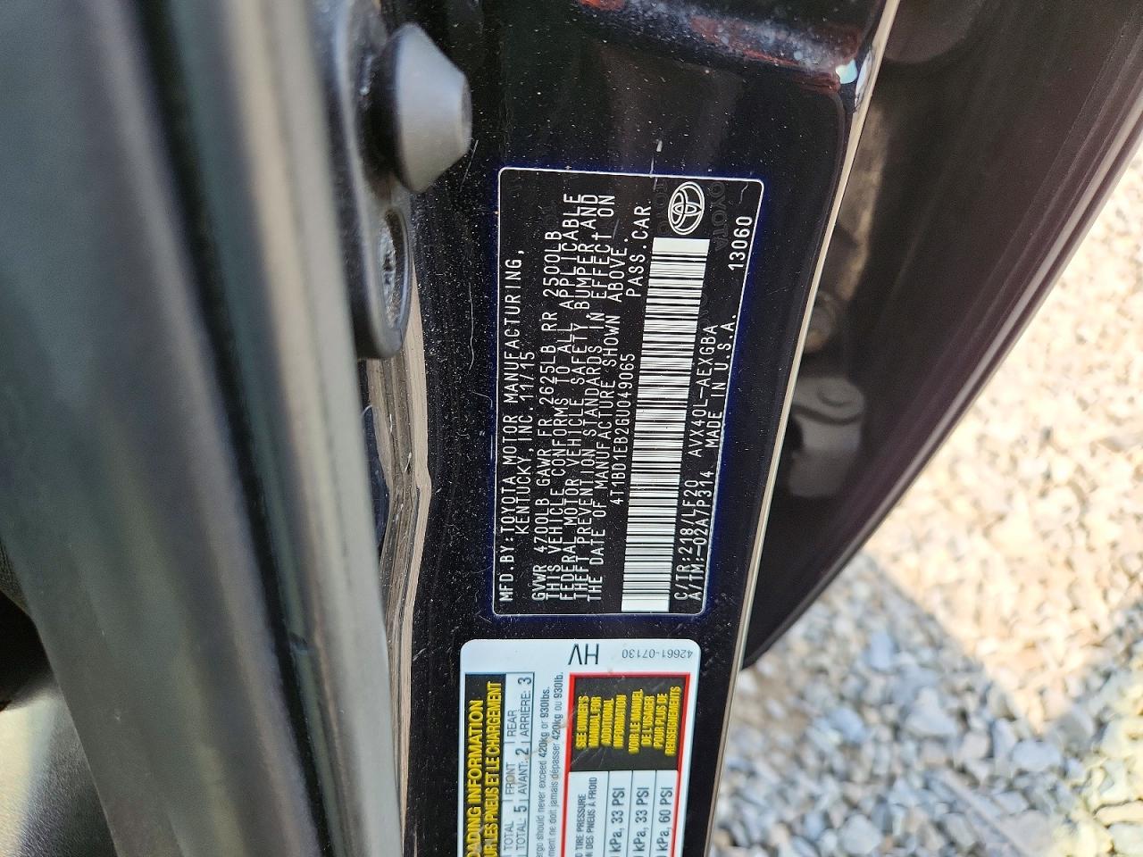 2016 TOYOTA AVALON